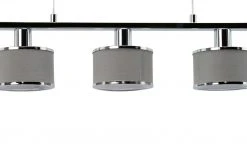 Wofi Pendelleuchte, 5-flammig, Stoffschirm grau/chrom -Innenleuchten Verkaufsladen 11686185 3 202101112239