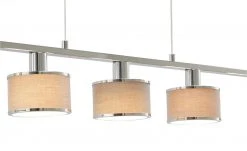 Wofi Pendelleuchte, 5-flammig, Stoffschirm grau/chrom -Innenleuchten Verkaufsladen 11686185 6 202101112239