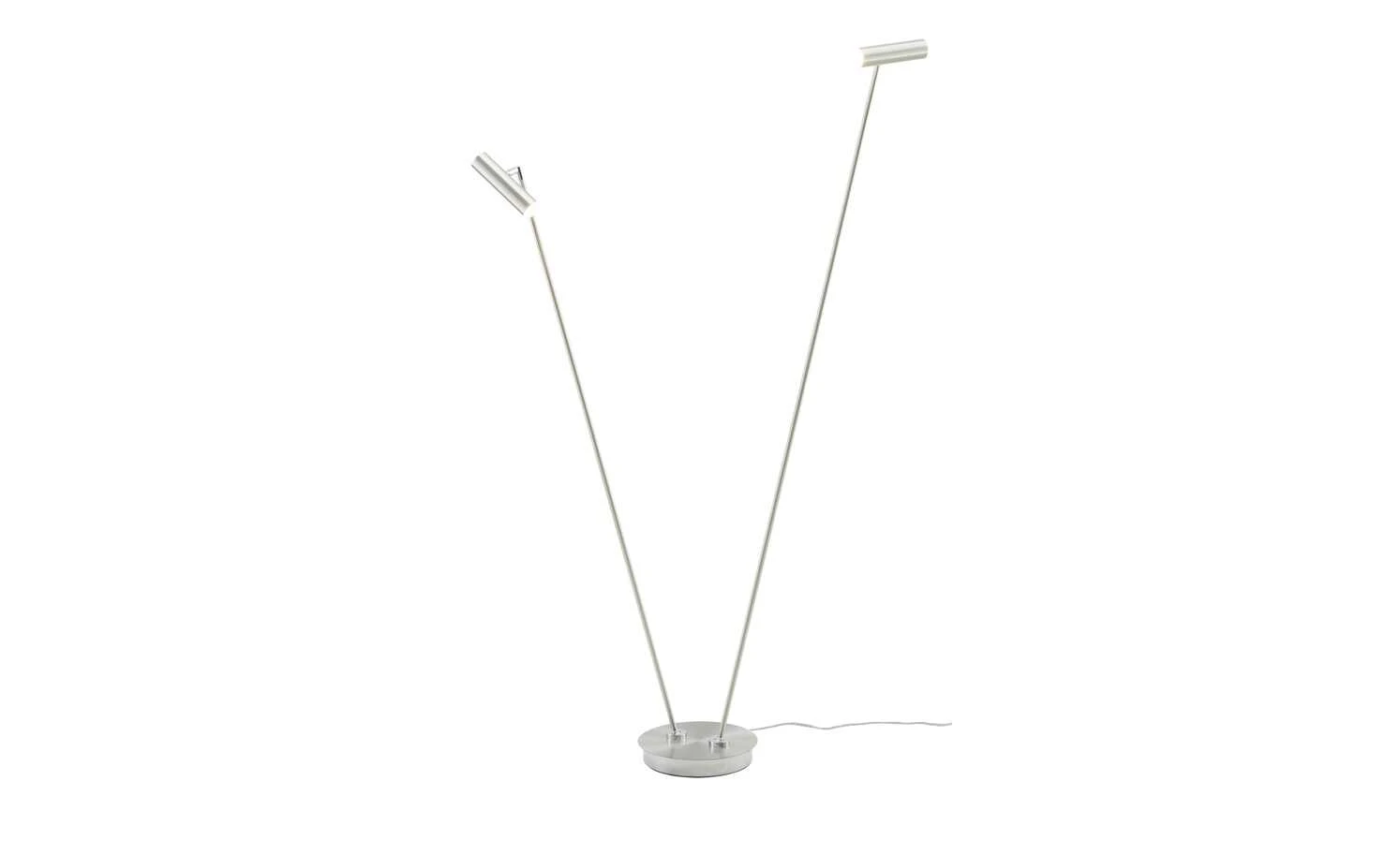 B-Leuchten LED-Stehleuchte, 2-flammig, Nickel-matt | silberfarben 6 B-Leuchten LED-Stehleuchte, 2-flammig, Nickel-matt | silberfarben – Bild 6
