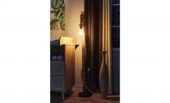 Stehleuchte, 1-flammig, Holz/Seil