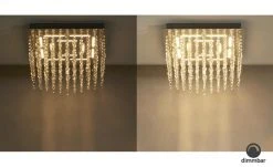 B-Leuchten LED-Deckenleuchte, chrom mit Glasbehang