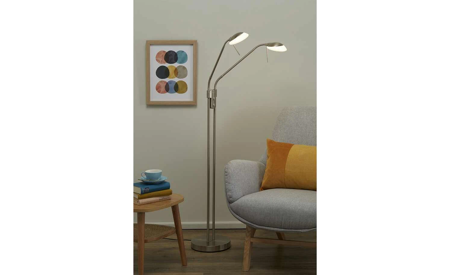 Fischer-Honsel LED-Lese-Leuchte 2-flammig, Nickel-matt 3 Fischer-Honsel LED-Lese-Leuchte 2-flammig, Nickel-matt – Bild 3