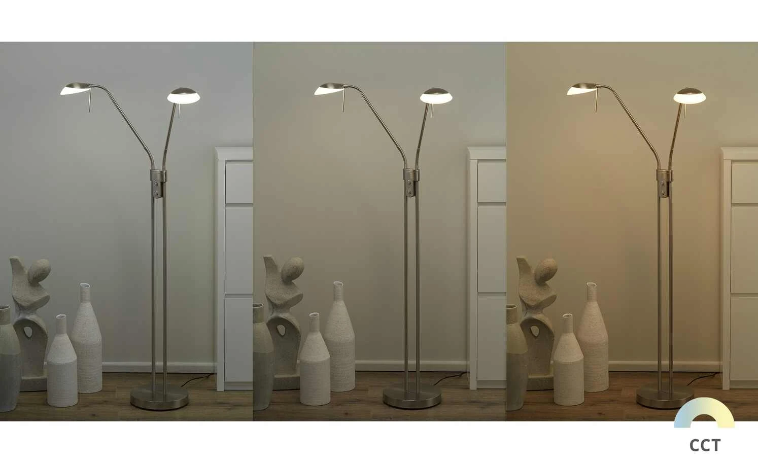 Fischer-Honsel LED-Lese-Leuchte 2-flammig, Nickel-matt 2 Fischer-Honsel LED-Lese-Leuchte 2-flammig, Nickel-matt – Bild 2