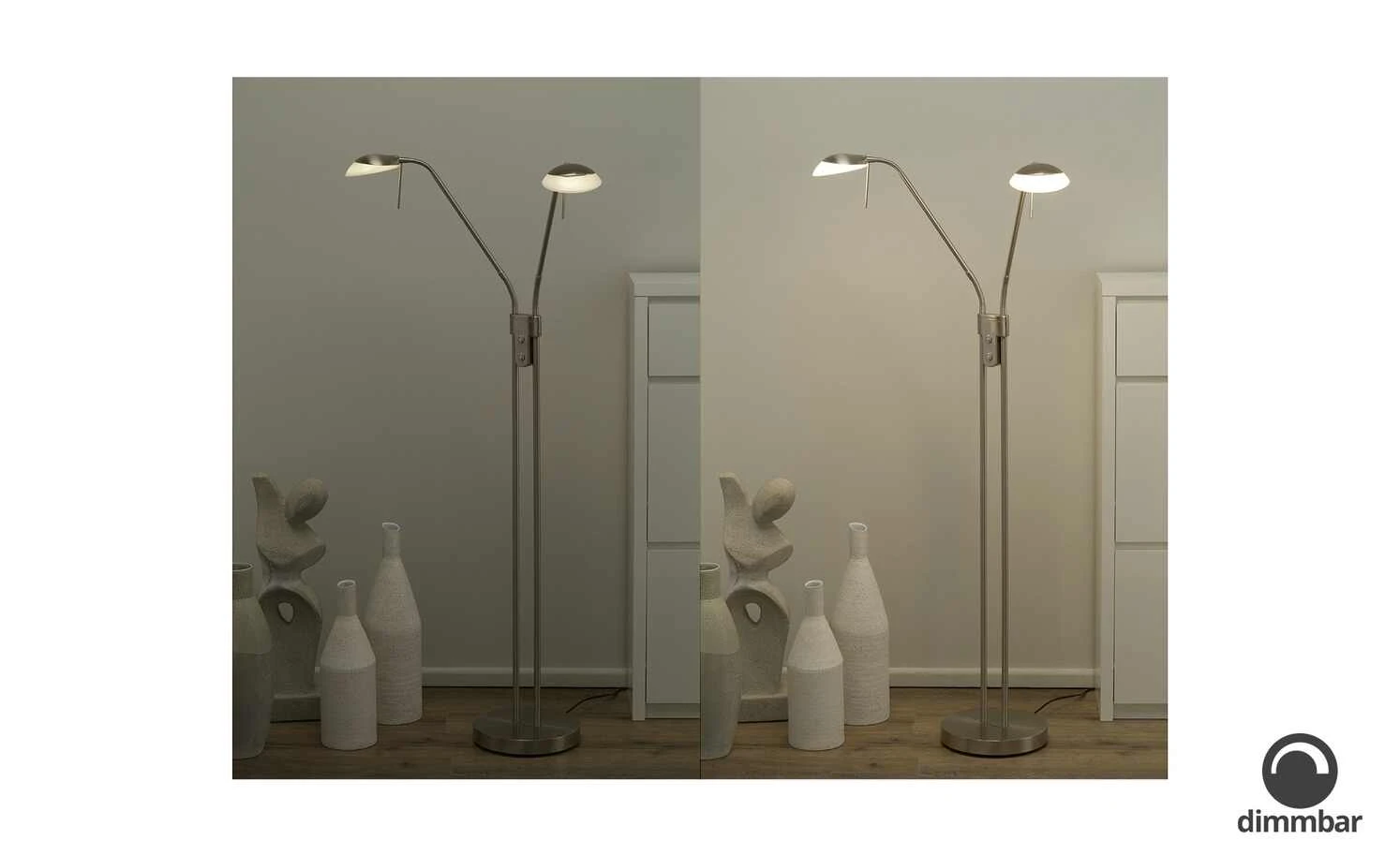 Fischer-Honsel LED-Lese-Leuchte 2-flammig, Nickel-matt 1 Fischer-Honsel LED-Lese-Leuchte 2-flammig, Nickel-matt