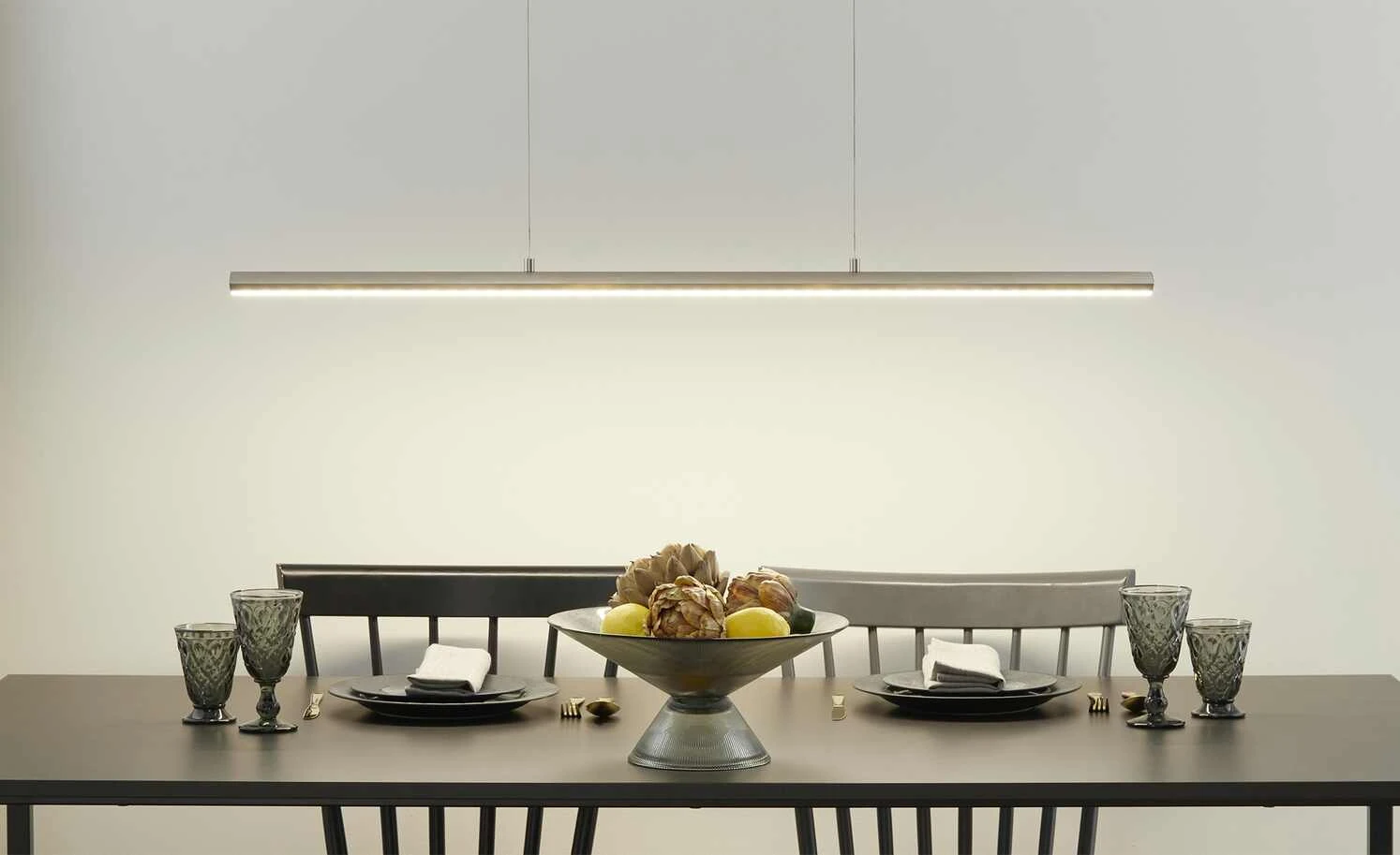 Fischer-Honsel LED-Pendelleuchte, Nickel-matt ´klein´ 1 Fischer-Honsel LED-Pendelleuchte, Nickel-matt ´klein´