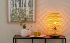 SCHÖNER WOHNEN Tischleuchte, 1-flammig, Bambus natur | Beige