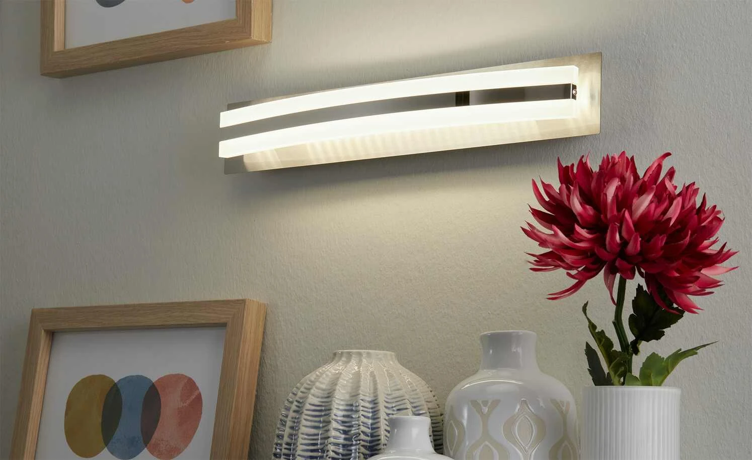 Fischer-Honsel LED-Wandleuchte, Nickel-matt mit Taster und Dimmer 3 Fischer-Honsel LED-Wandleuchte, Nickel-matt mit Taster und Dimmer – Bild 3