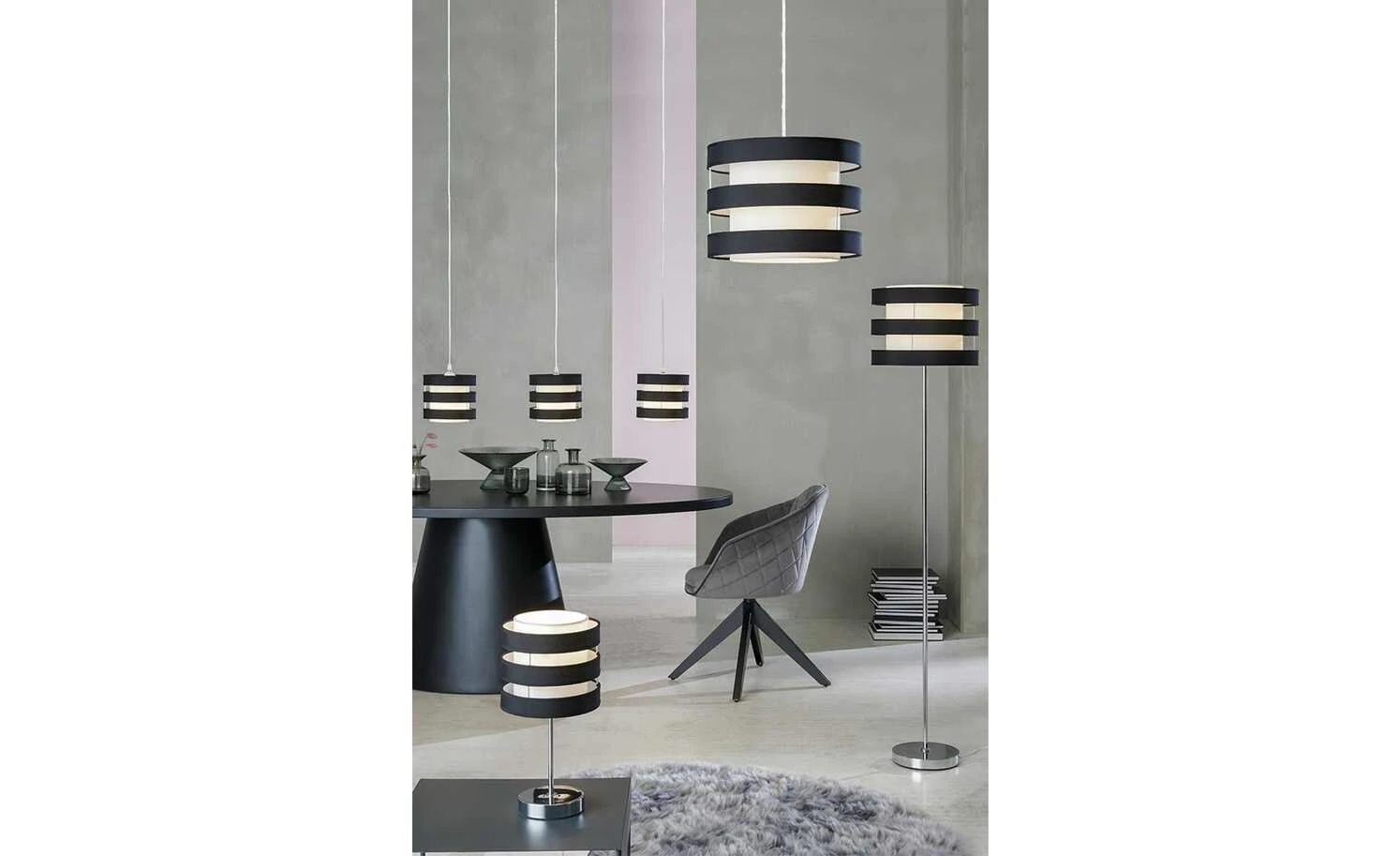 KHG Pendelleuchte, 1-flammig, Schirm schwarz/weiß `klein` 1 KHG Pendelleuchte, 1-flammig, Schirm schwarz/weiß `klein`