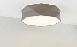 Deckenleuchte, Stoffschirm grau