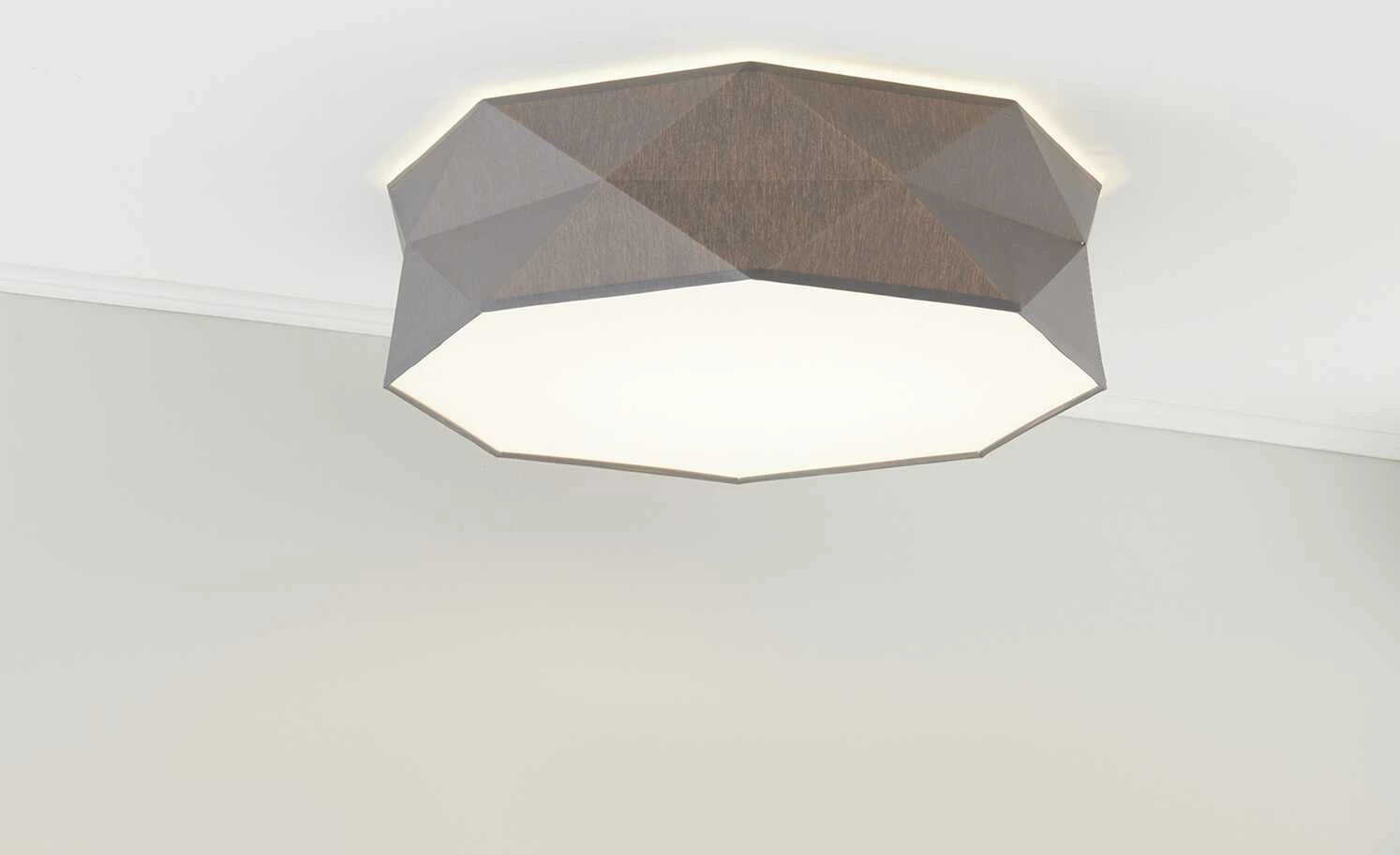 Deckenleuchte, Stoffschirm grau 1 Deckenleuchte, Stoffschirm grau