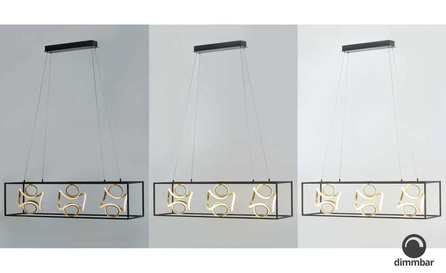 Fischer-Honsel LED-Pendelleuchte, schwarz/blattgold-optik 1 Fischer-Honsel LED-Pendelleuchte, schwarz/blattgold-optik