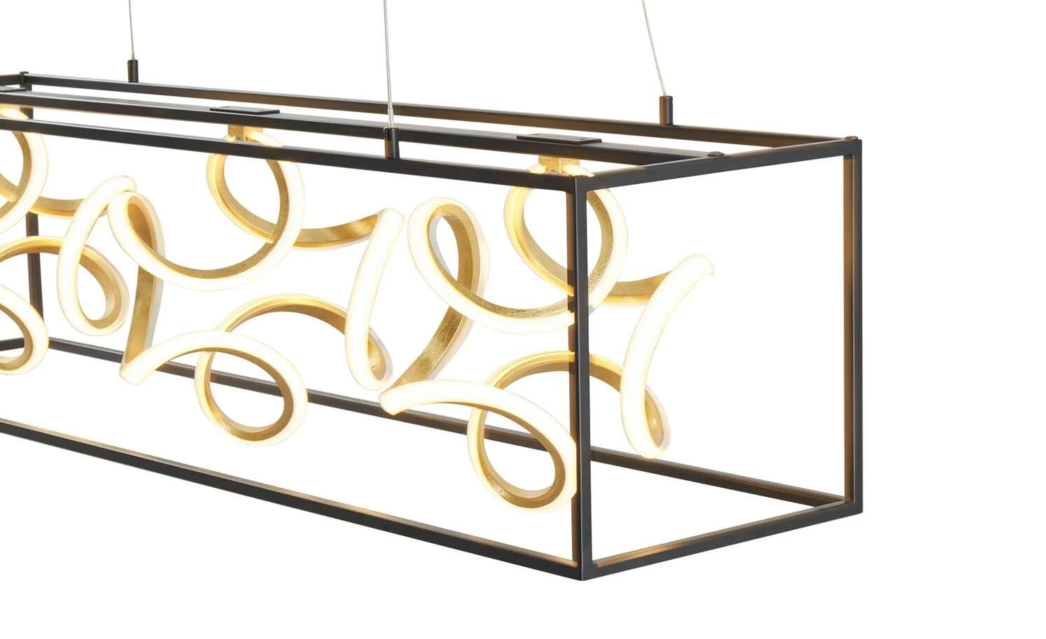 Fischer-Honsel LED-Pendelleuchte, schwarz/blattgold-optik 4 Fischer-Honsel LED-Pendelleuchte, schwarz/blattgold-optik – Bild 4