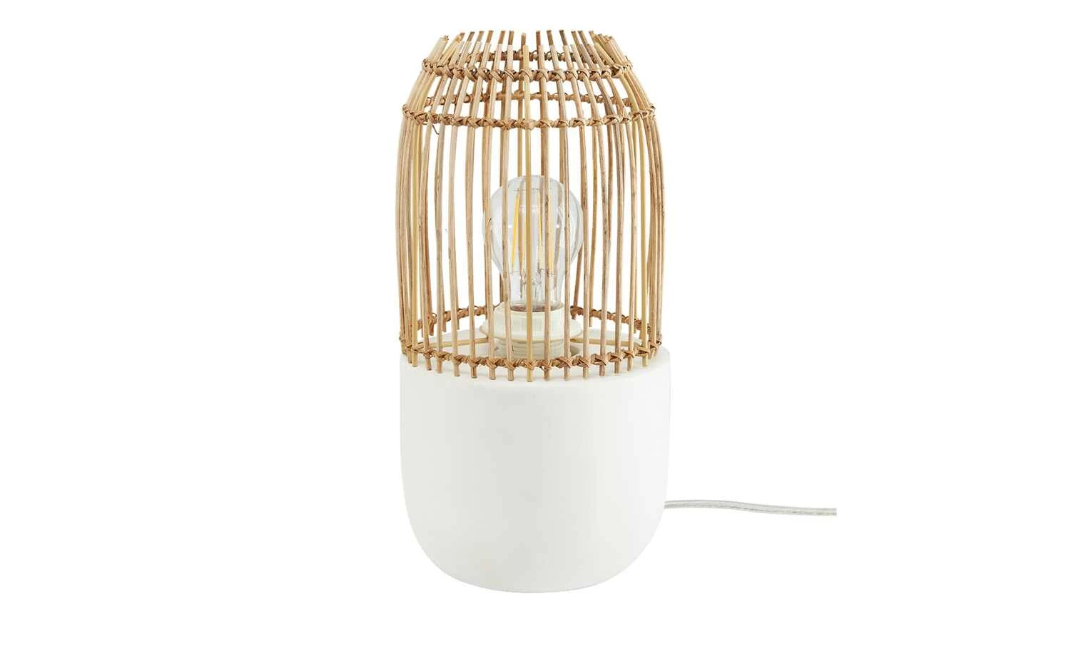 HOME STORY Beton-Tischleuchte, 1-flammig, Korbweidenschirm 7 HOME STORY Beton-Tischleuchte, 1-flammig, Korbweidenschirm – Bild 7