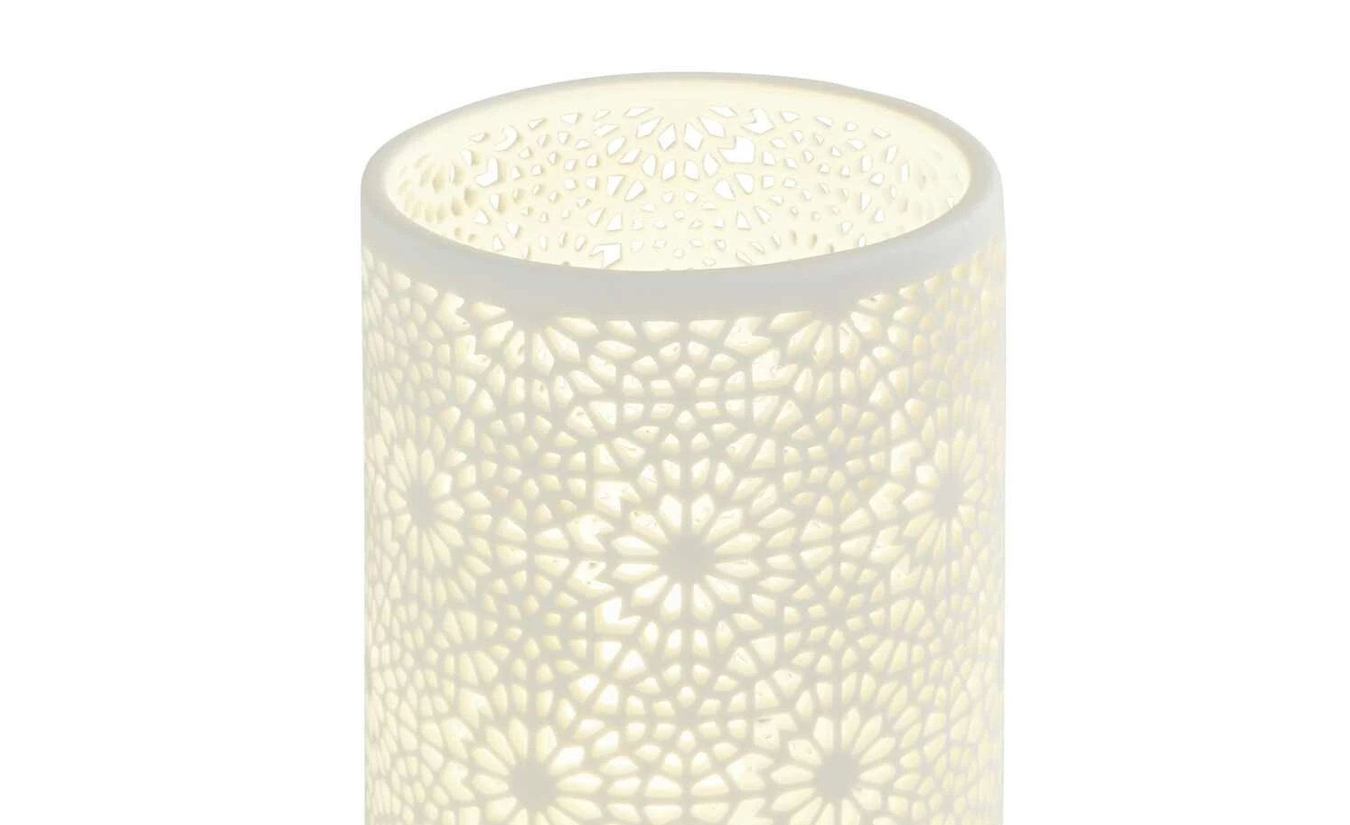 for friends Keramik-Tischleuchte, 1-flammig, weiß `Blumen´ | Blumen gestanzt 3 for friends Keramik-Tischleuchte, 1-flammig, weiß `Blumen´ | Blumen gestanzt – Bild 3