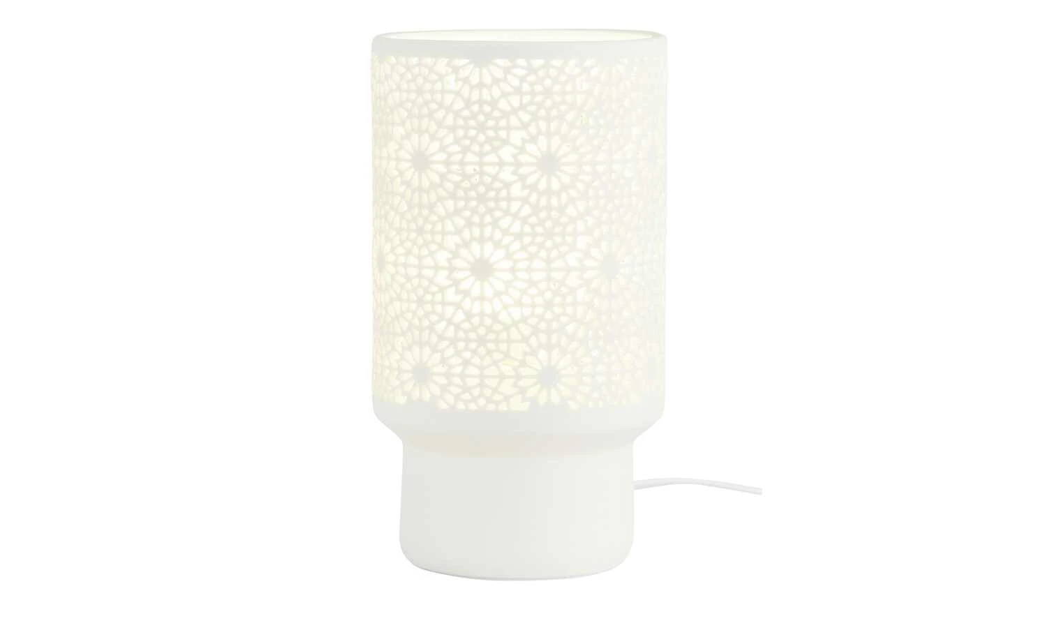 for friends Keramik-Tischleuchte, 1-flammig, weiß `Blumen´ | Blumen gestanzt 2 for friends Keramik-Tischleuchte, 1-flammig, weiß `Blumen´ | Blumen gestanzt – Bild 2