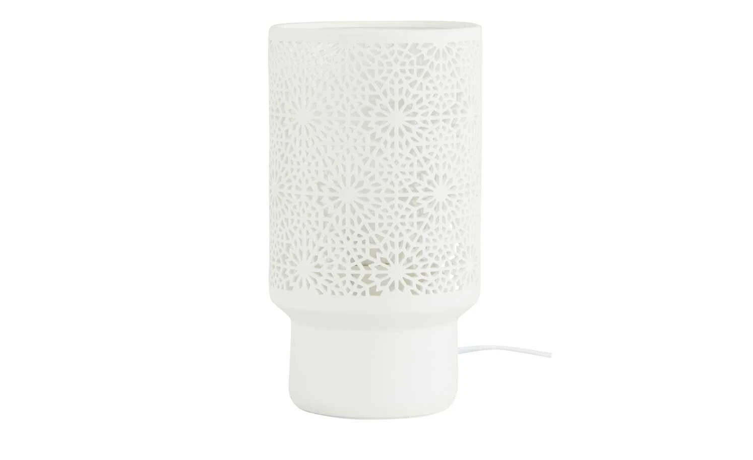 for friends Keramik-Tischleuchte, 1-flammig, weiß `Blumen´ | Blumen gestanzt 4 for friends Keramik-Tischleuchte, 1-flammig, weiß `Blumen´ | Blumen gestanzt – Bild 4
