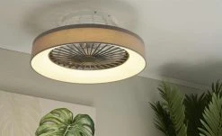 Trio Deckenventilator mit Stoffschirm in grau