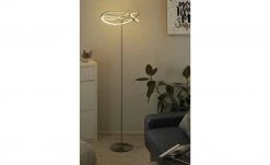 Trio LED-Stehleuchte, Nickel-matt, geschwungen | silberfarben