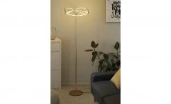 Trio LED-Stehleuchte, messing-matt, geschwungen | messingfarben