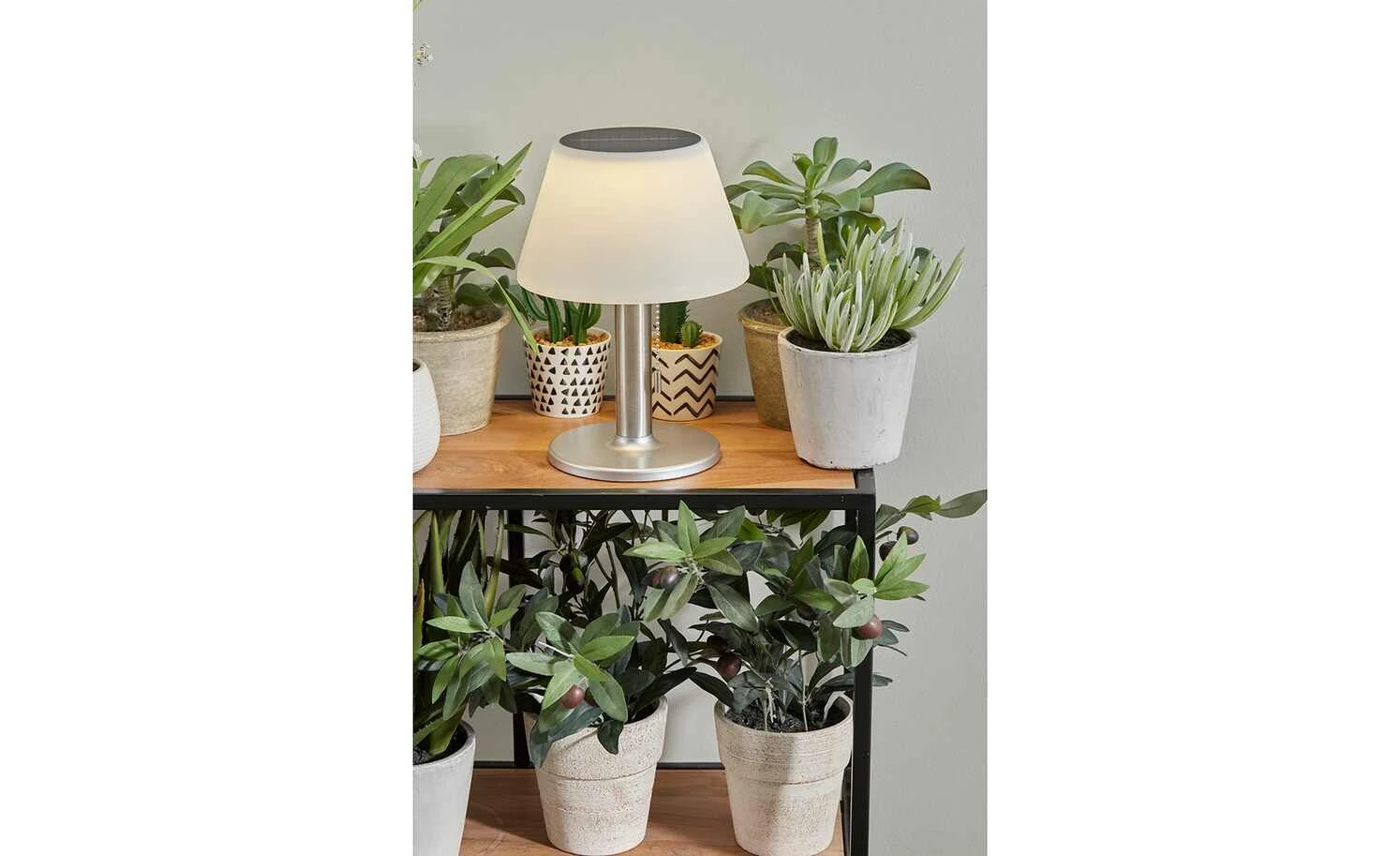 for friends Solar-Tischleuchte, silberfarben mit Schirm 2 for friends Solar-Tischleuchte, silberfarben mit Schirm – Bild 2