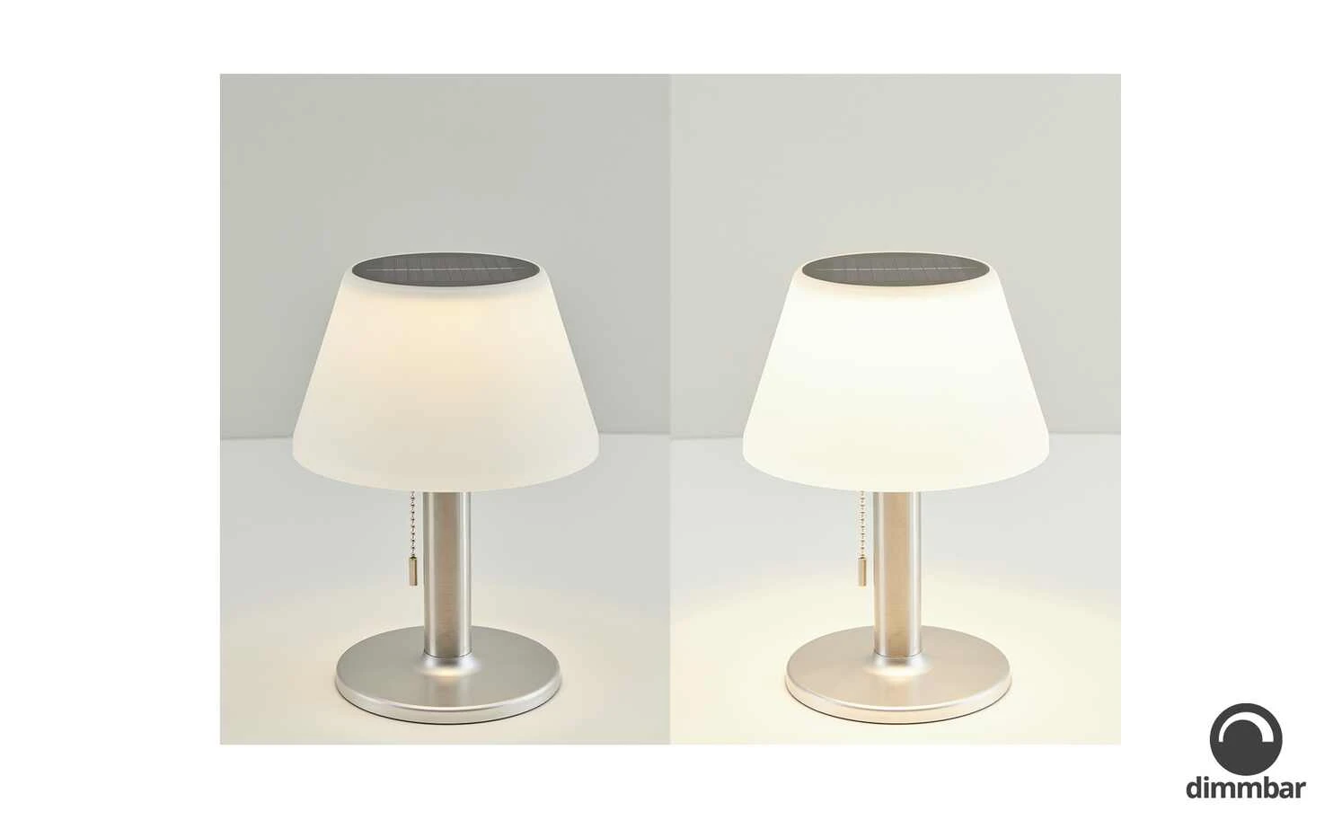 for friends Solar-Tischleuchte, silberfarben mit Schirm 1 for friends Solar-Tischleuchte, silberfarben mit Schirm