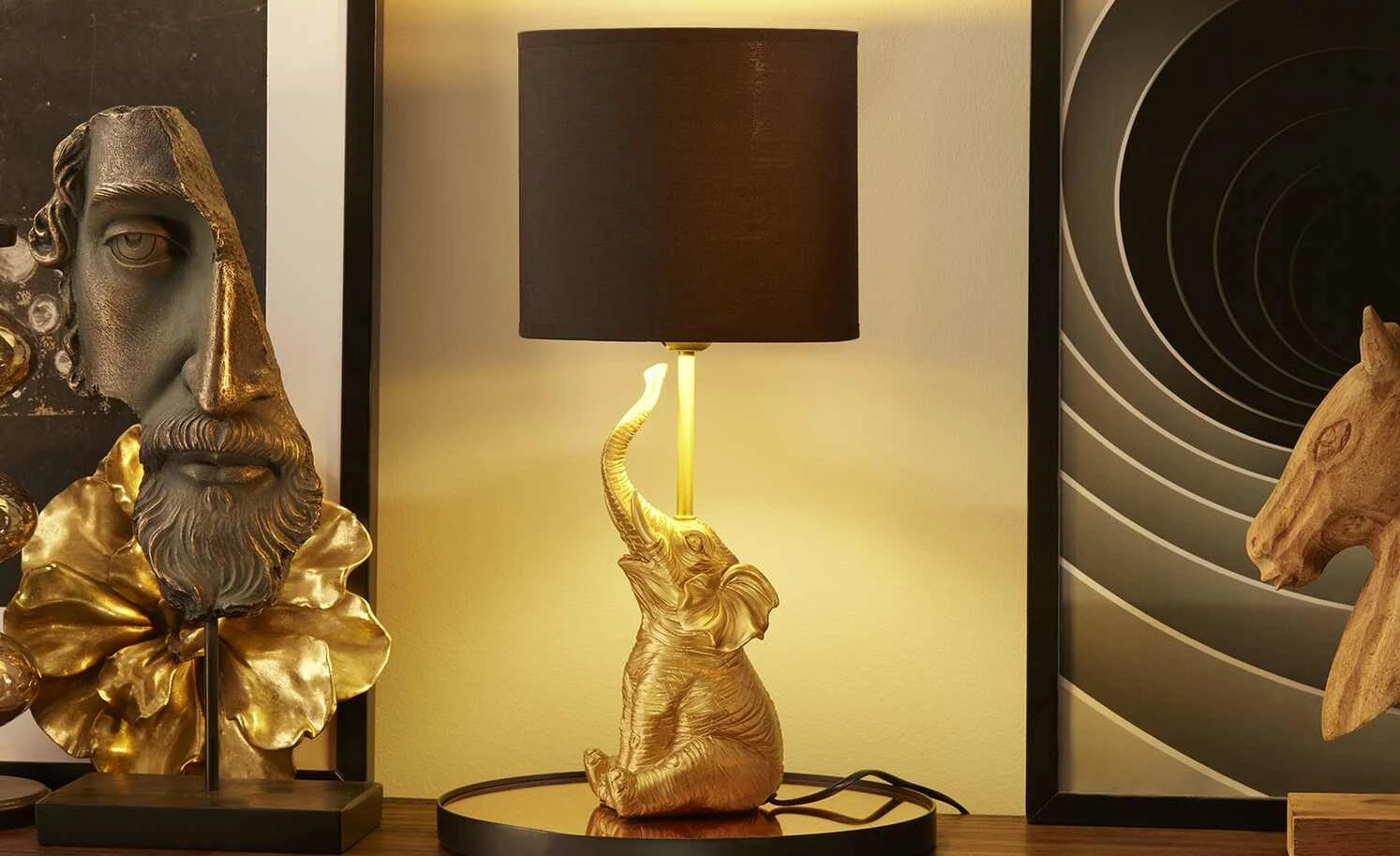 for friends Tischleuchte, 1-flammig, goldfarben `Elefant´ 1 for friends Tischleuchte, 1-flammig, goldfarben `Elefant´