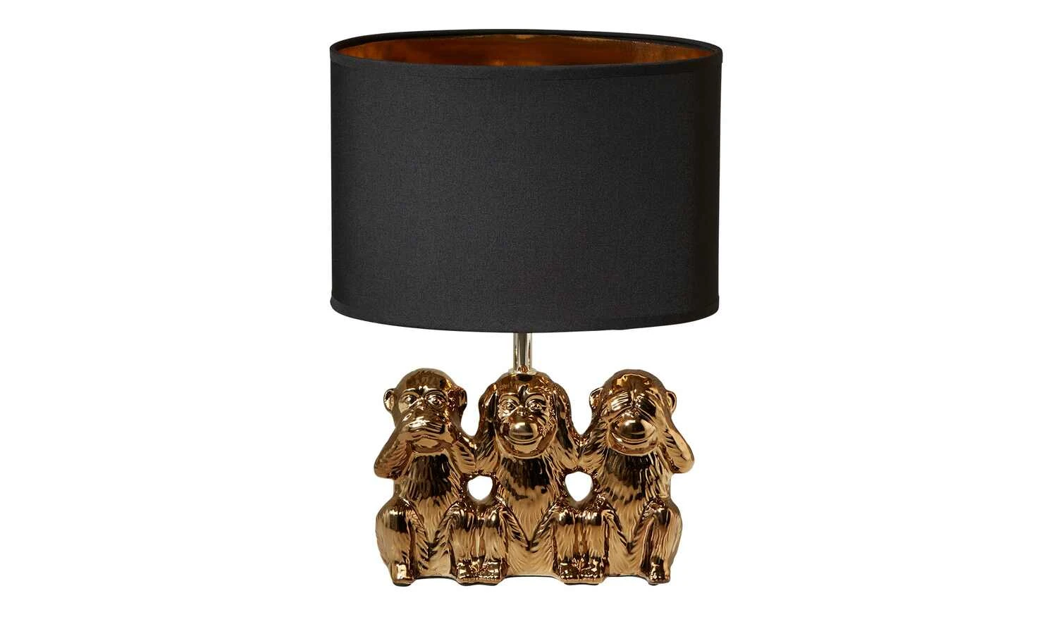 for friends Keramik-Tischleuchte, 1-flammig, goldfarbig `3 Affen` 7 for friends Keramik-Tischleuchte, 1-flammig, goldfarbig `3 Affen` – Bild 7