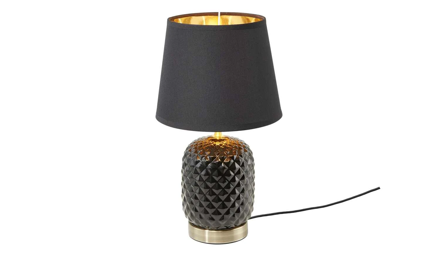 KHG Keramik-Tischleuchte, 1-flammig, schwarz 2 KHG Keramik-Tischleuchte, 1-flammig, schwarz – Bild 2