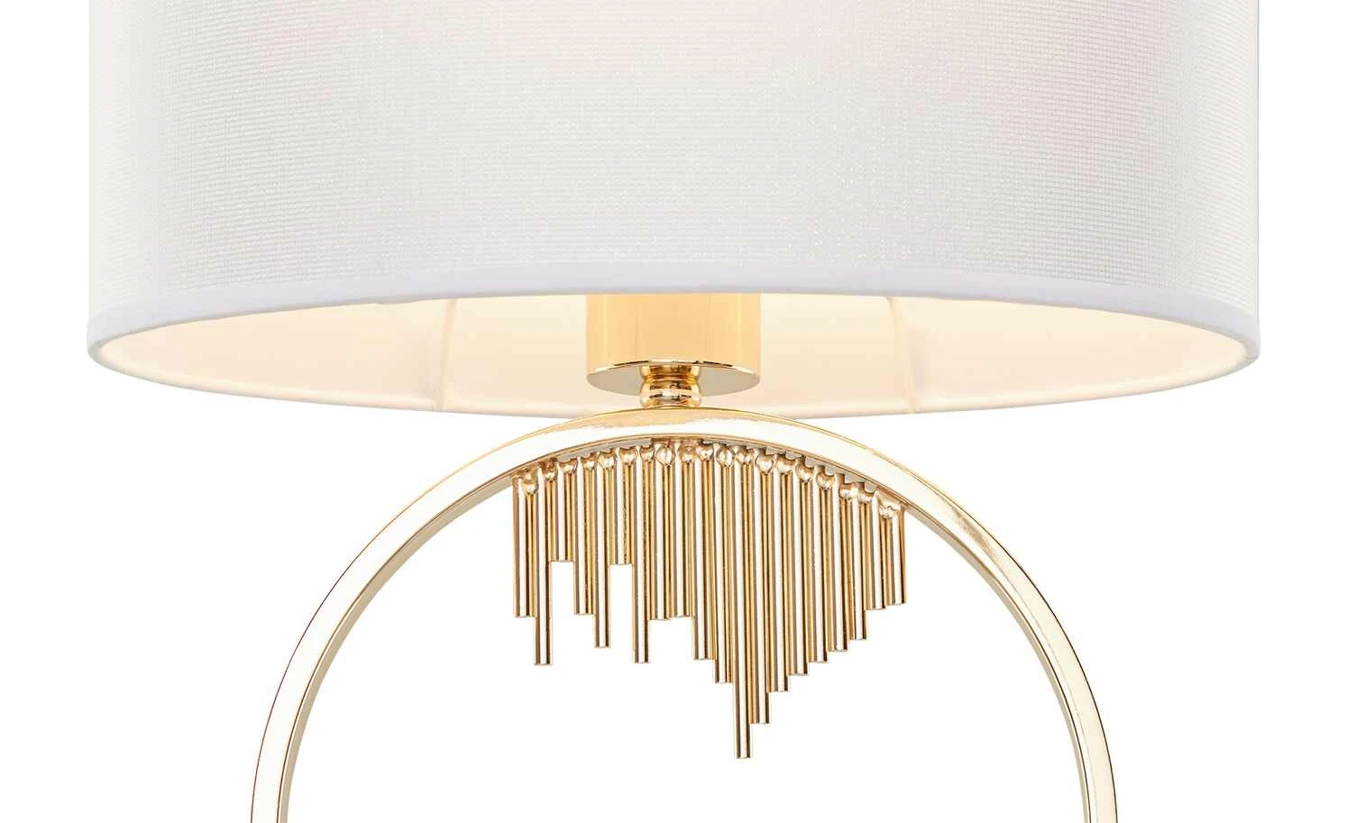 HOME STORY Tischleuchte, 1-flammig, goldfarben/ Schirm weiß 3 HOME STORY Tischleuchte, 1-flammig, goldfarben/ Schirm weiß – Bild 3