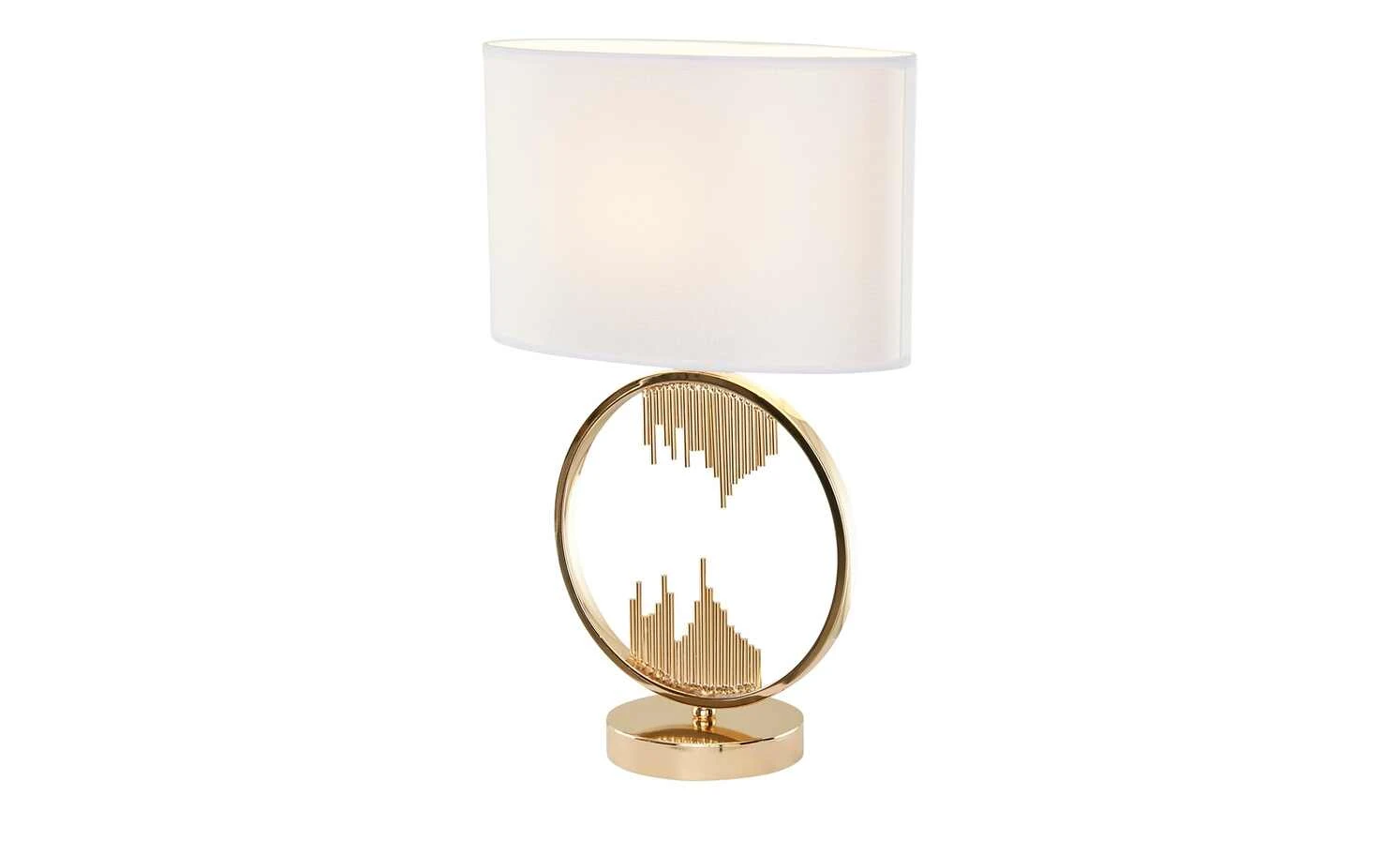 HOME STORY Tischleuchte, 1-flammig, goldfarben/ Schirm weiß 8 HOME STORY Tischleuchte, 1-flammig, goldfarben/ Schirm weiß – Bild 8