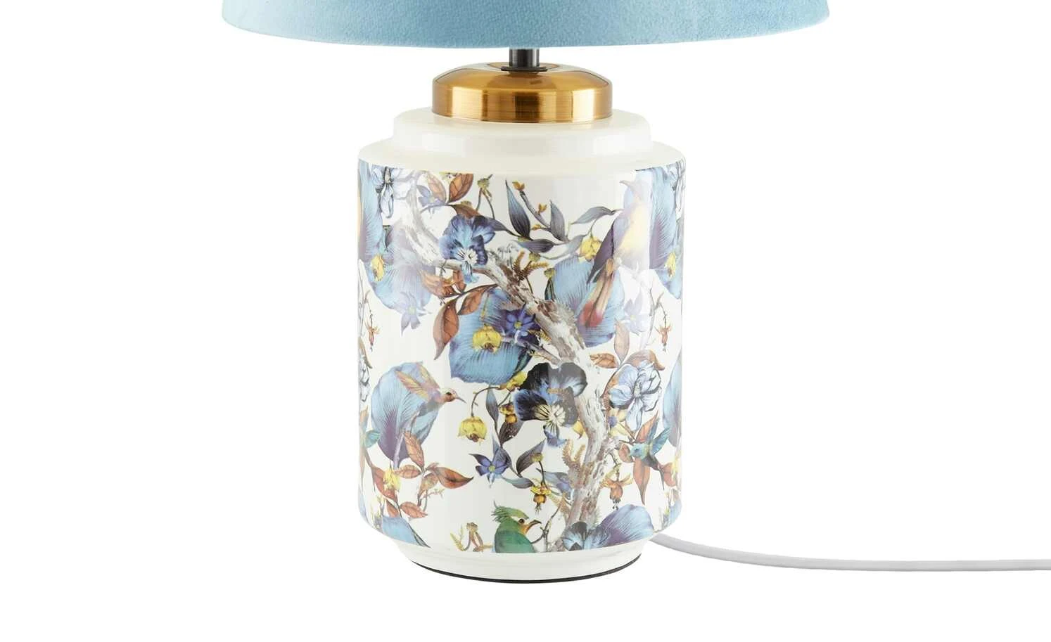 KHG Keramik-Tischleuchte, 1-flammig, blau ´Vögel´ 6 KHG Keramik-Tischleuchte, 1-flammig, blau ´Vögel´ – Bild 6