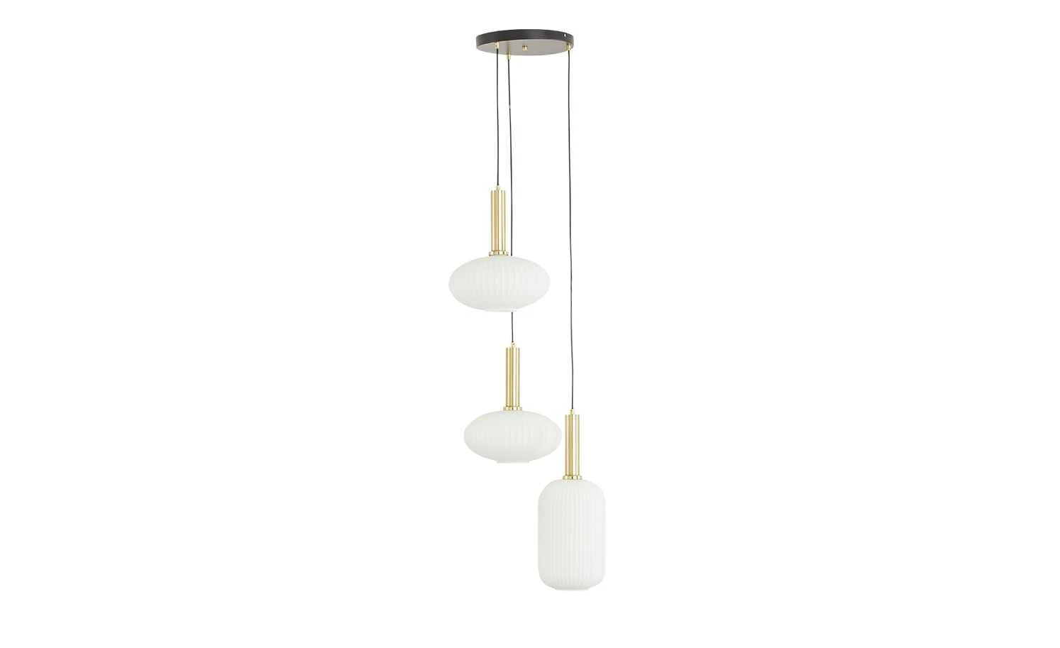 KHG Pendelleuchte, 3-flammig, schwarz / goldfarben 3 KHG Pendelleuchte, 3-flammig, schwarz / goldfarben – Bild 3