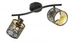 KHG Deckenstrahler, 2-flammig, schwarz/gold mit Stanzung 10 KHG Deckenstrahler, 2-flammig, schwarz/gold mit Stanzung -Innenleuchten Verkaufsladen 11686602 2 202202072233