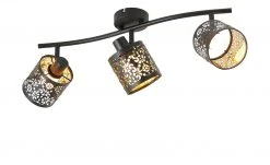 KHG Deckenstrahler, 3-flammig, schwarz/gold mit Stanzung 9 KHG Deckenstrahler, 3-flammig, schwarz/gold mit Stanzung -Innenleuchten Verkaufsladen 11686603 1 202202081235