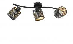 KHG Deckenstrahler, 3-flammig, schwarz/gold mit Stanzung 12 KHG Deckenstrahler, 3-flammig, schwarz/gold mit Stanzung -Innenleuchten Verkaufsladen 11686603 4 202202081235