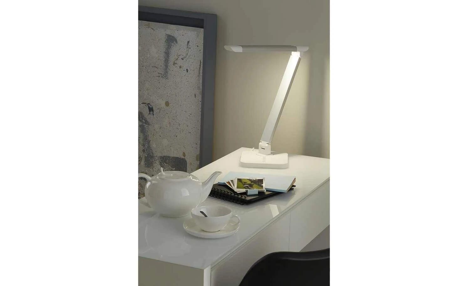 KHG LED-Tischleuchte, 1-flammig, Alu/weiß 3 KHG LED-Tischleuchte, 1-flammig, Alu/weiß – Bild 3