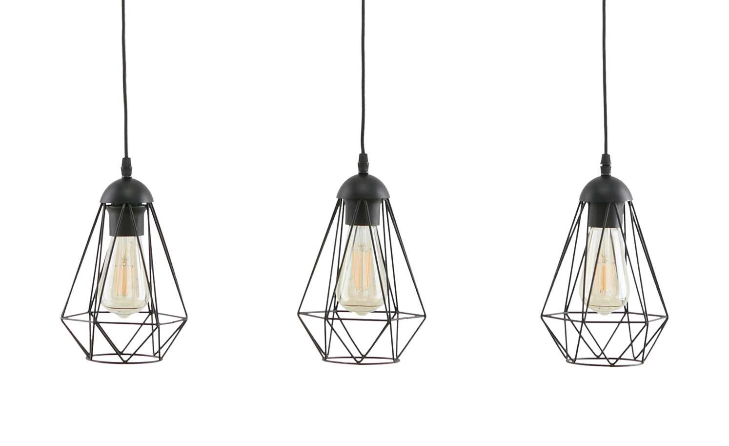 KHG Pendelleuchte, 3-flammig, Metall schwarz 2 KHG Pendelleuchte, 3-flammig, Metall schwarz – Bild 2