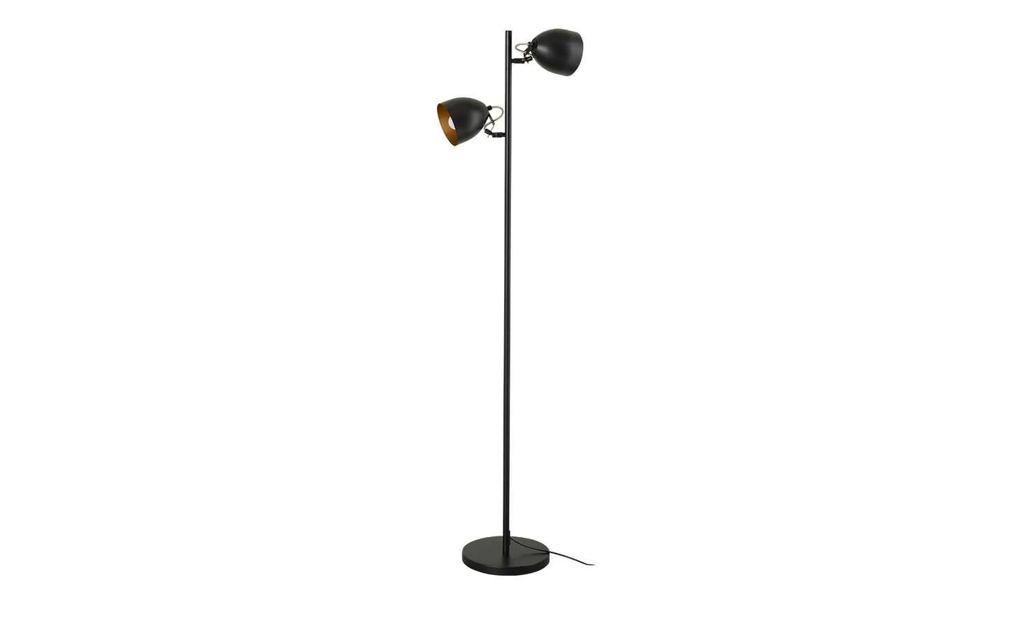 KHG Stehleuchte, 2-flammig schwarz goldfarben 3 KHG Stehleuchte, 2-flammig schwarz goldfarben – Bild 3