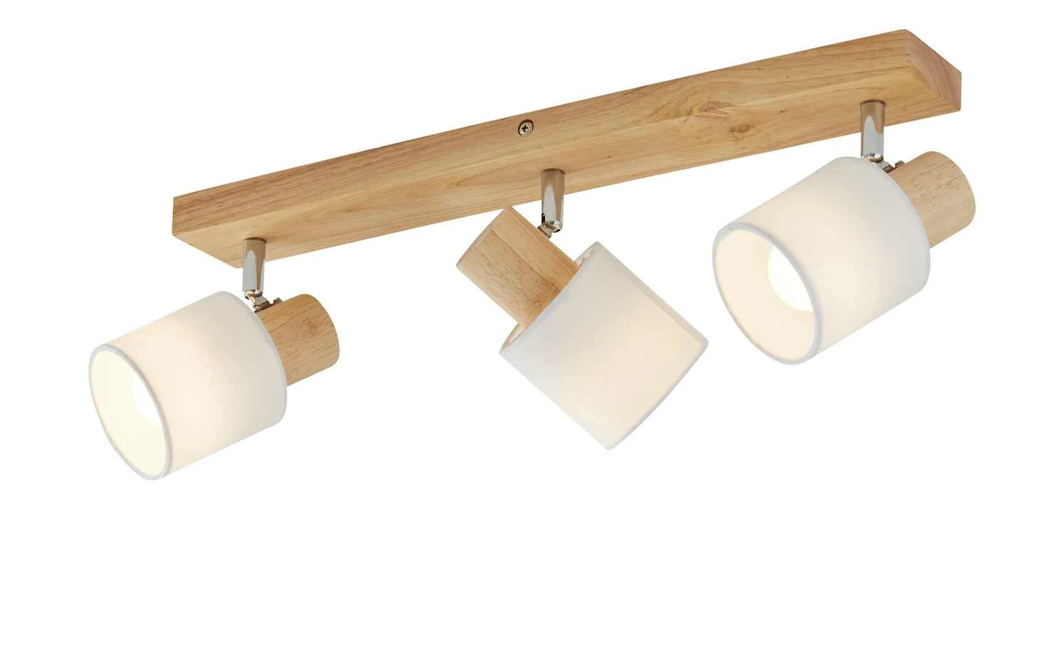 KHG Deckenstrahler, 3-flammig, Holz/ Stoffschirm weiß 5 KHG Deckenstrahler, 3-flammig, Holz/ Stoffschirm weiß – Bild 5