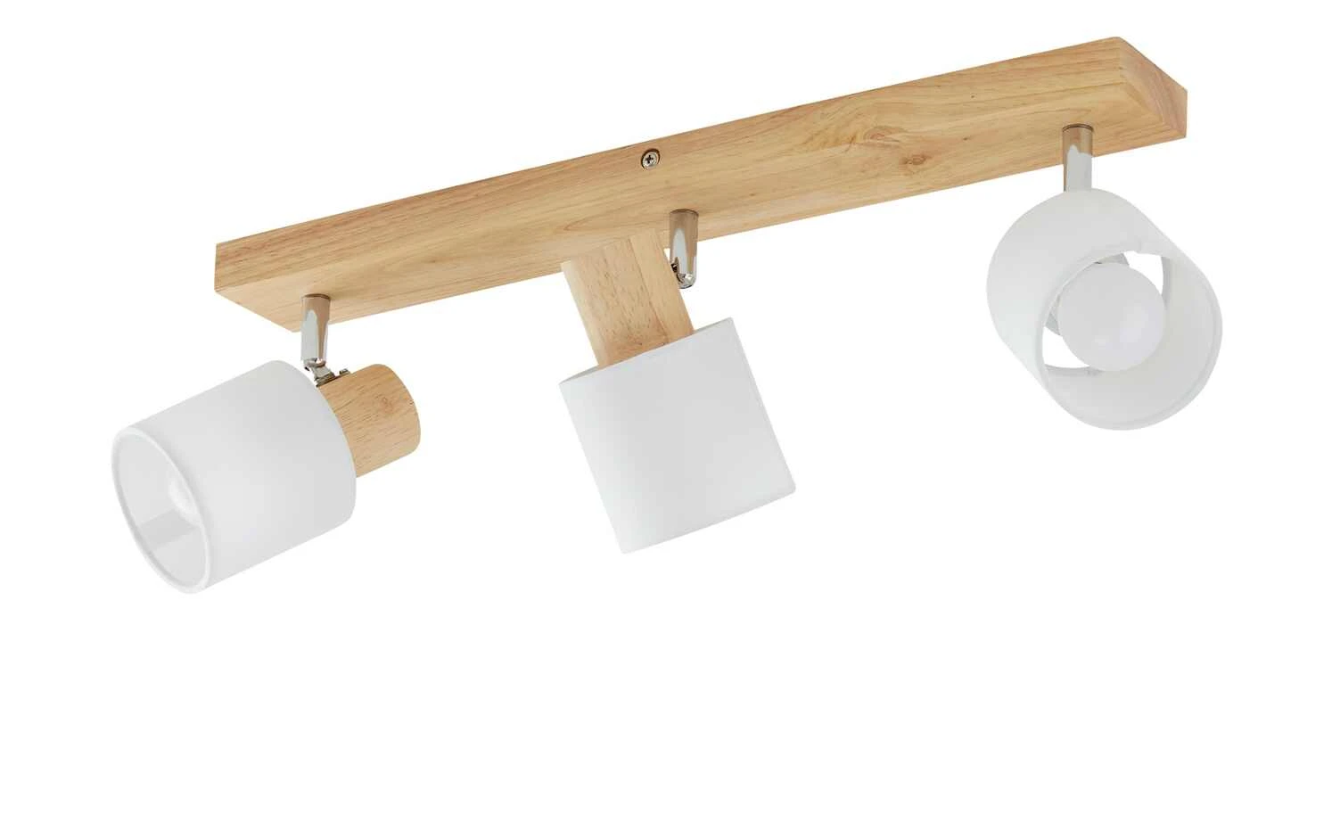 KHG Deckenstrahler, 3-flammig, Holz/ Stoffschirm weiß 2 KHG Deckenstrahler, 3-flammig, Holz/ Stoffschirm weiß – Bild 2