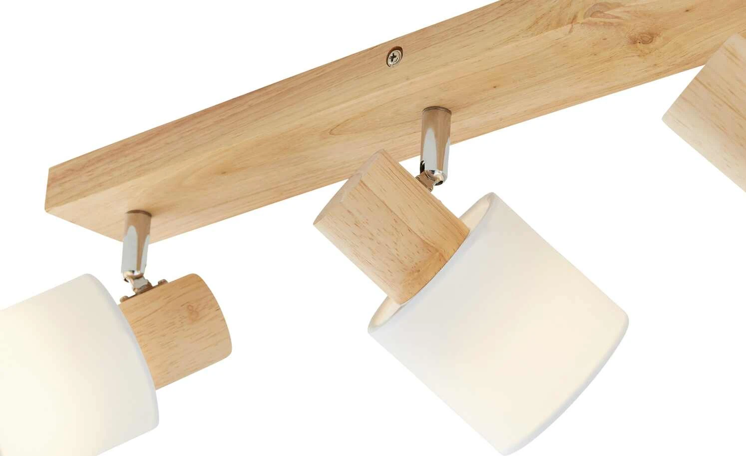 KHG Deckenstrahler, 3-flammig, Holz/ Stoffschirm weiß 6 KHG Deckenstrahler, 3-flammig, Holz/ Stoffschirm weiß – Bild 6