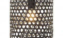 HOME STORY Pendelleuchte, 1-flammig, Bambusgeflecht schwarz -Innenleuchten Verkaufsladen 11686653 3 202202221234