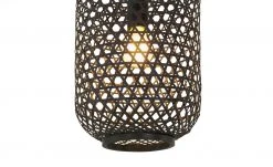 HOME STORY Pendelleuchte, 1-flammig, Bambusgeflecht schwarz -Innenleuchten Verkaufsladen 11686653 5 202202221234