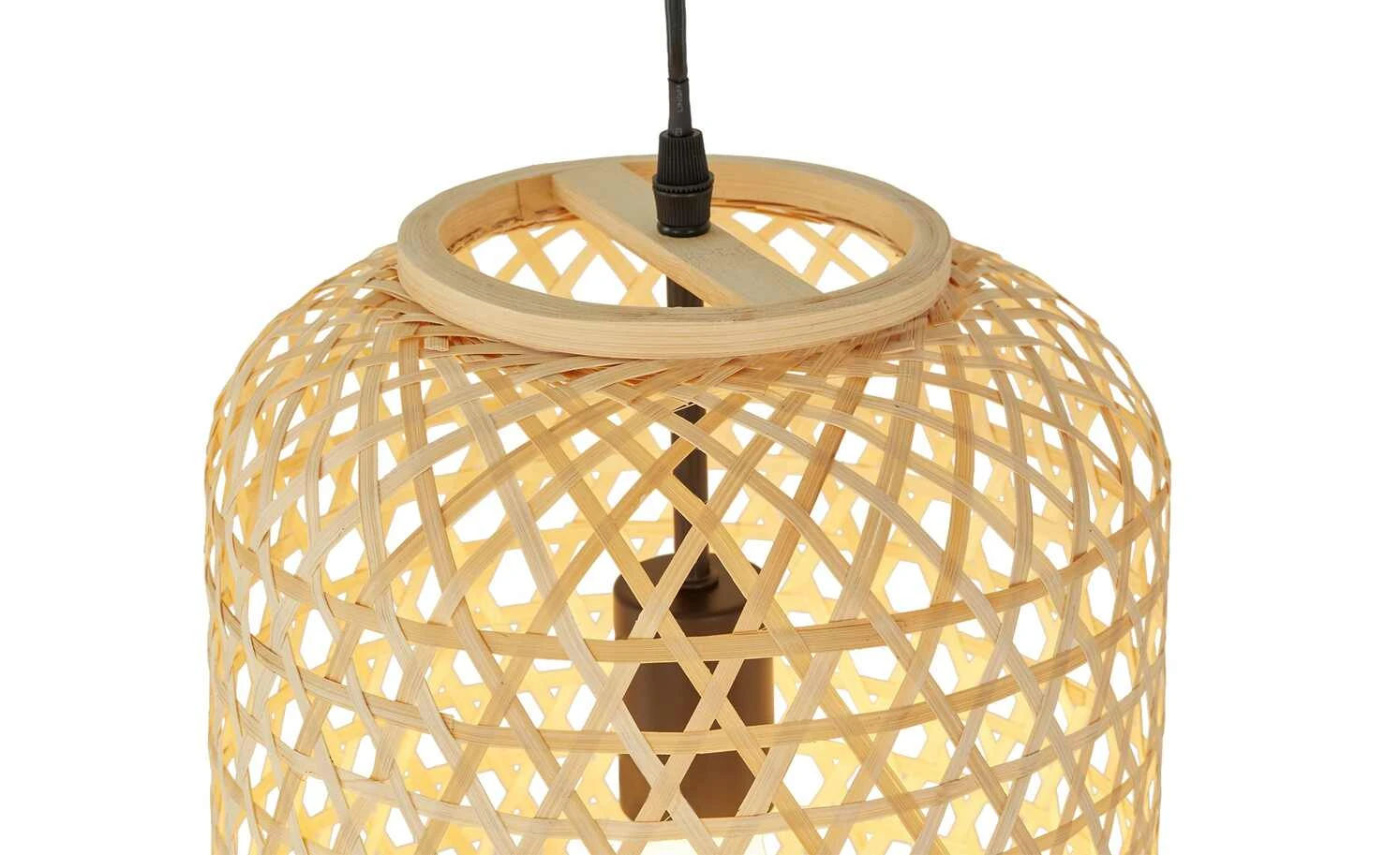 HOME STORY Pendelleuchte, 1-flammig, Bambusgeflecht natur | Creme 4 HOME STORY Pendelleuchte, 1-flammig, Bambusgeflecht natur | Creme – Bild 4