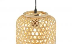 HOME STORY Pendelleuchte, 1-flammig, Bambus-Rattan geflochten natur | 125,5|cm -Innenleuchten Verkaufsladen 11686655 2 202202221234