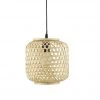 HOME STORY Pendelleuchte, 1-flammig, Bambus-Rattan geflochten natur | 125,5|cm