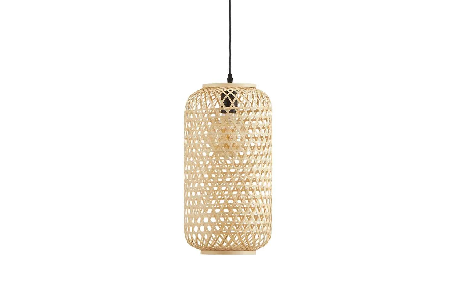 HOME STORY Pendelleuchte, 1-flammig, Bambus-Rattan geflochten natur | 144,5|cm 2 HOME STORY Pendelleuchte, 1-flammig, Bambus-Rattan geflochten natur | 144,5|cm – Bild 2