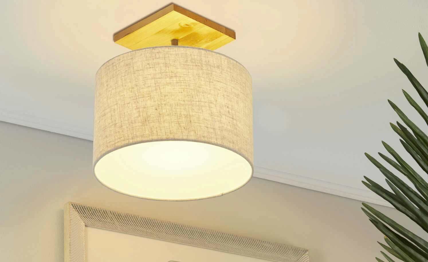 Trio Deckenleuchte, 1-flammig, Nickel-antik/ Holz 1 Trio Deckenleuchte, 1-flammig, Nickel-antik/ Holz