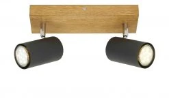 Trio Deckenspot, 2-flammig, schwarz / Eiche -Innenleuchten Verkaufsladen 11686693 1 202104272235