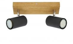 Trio Deckenspot, 2-flammig, schwarz / Eiche -Innenleuchten Verkaufsladen 11686693 4 202104291236